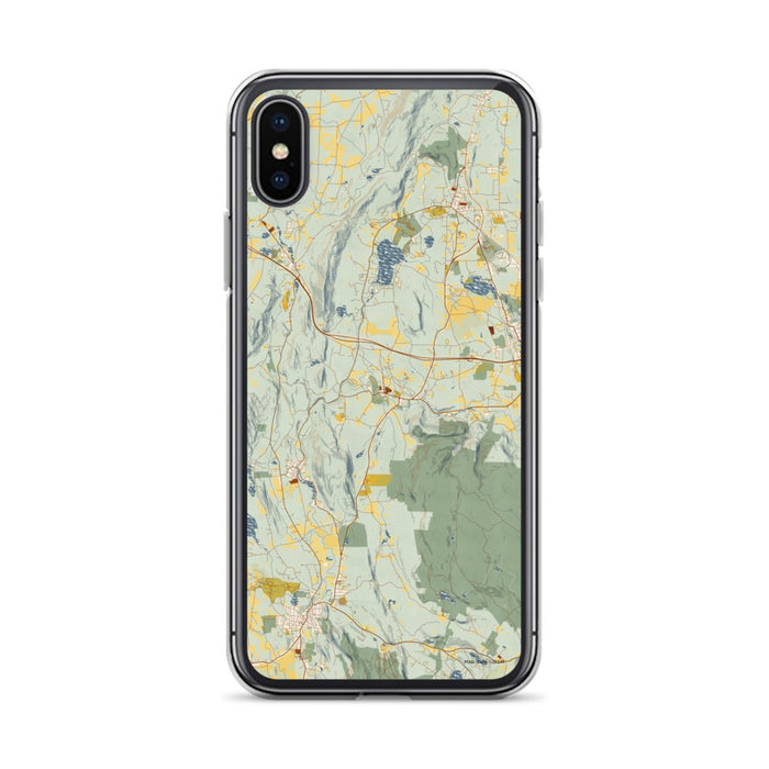 Custom Stockbridge Massachusetts Map Phone Case in Woodblock