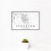 12x18 Stockton California Map Print Landscape Orientation in Classic Style With Small Cactus Plant in White Planter