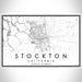 Stockton California Map Print Landscape Orientation in Classic Style With Shaded Background