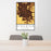 24x36 Stockton California Map Print Portrait Orientation in Ember Style Behind 2 Chairs Table and Potted Plant