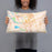 Person holding 20x12 Custom Stockton California Map Throw Pillow in Watercolor