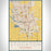 Stockton California Map Print Portrait Orientation in Woodblock Style With Shaded Background