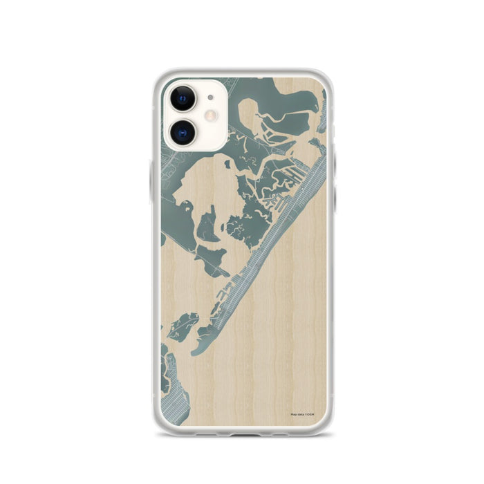 Custom iPhone 11 Stone Harbor New Jersey Map Phone Case in Afternoon