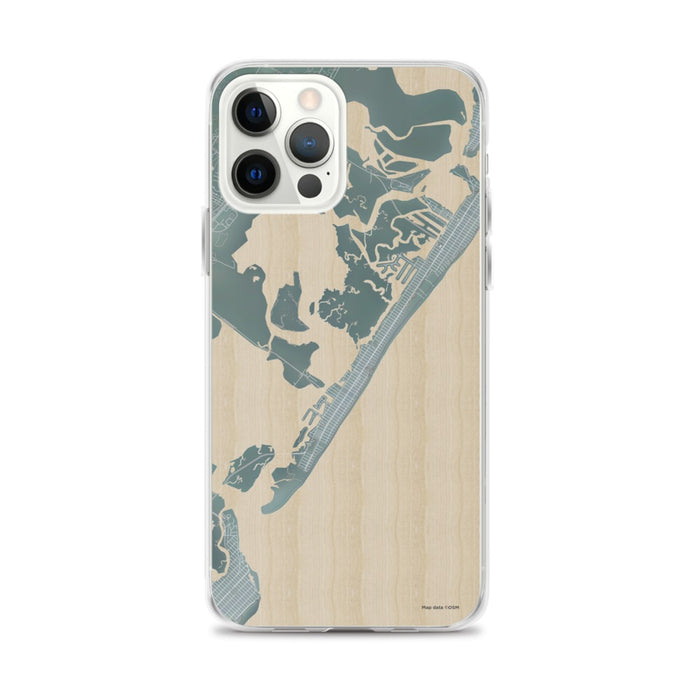 Custom iPhone 12 Pro Max Stone Harbor New Jersey Map Phone Case in Afternoon