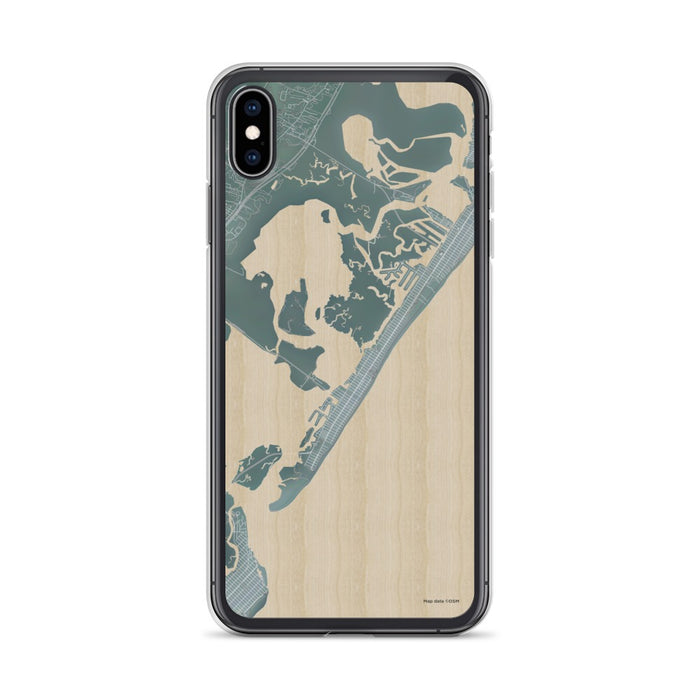 Custom iPhone XS Max Stone Harbor New Jersey Map Phone Case in Afternoon