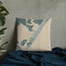 Custom Stone Harbor New Jersey Map Throw Pillow in Afternoon on Bedding Against Wall