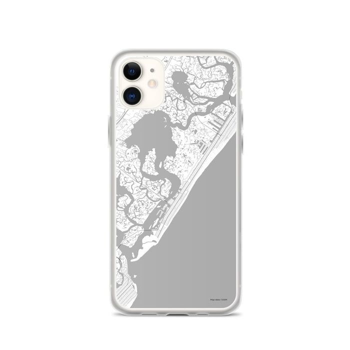 Custom iPhone 11 Stone Harbor New Jersey Map Phone Case in Classic