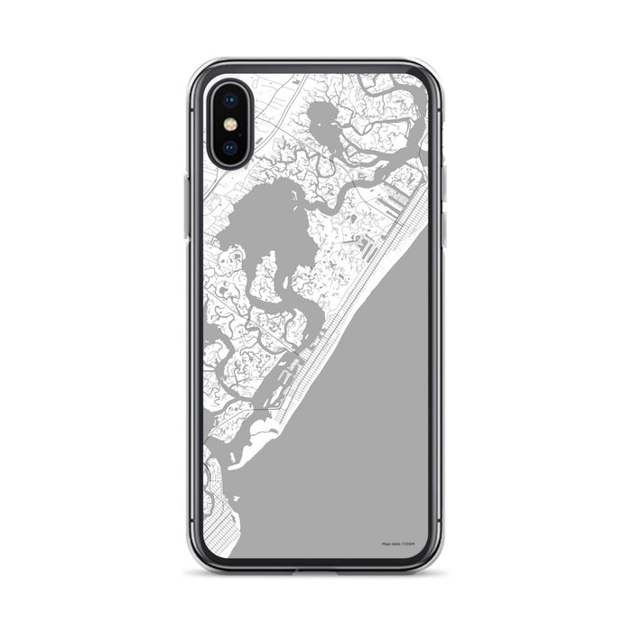 Custom iPhone X/XS Stone Harbor New Jersey Map Phone Case in Classic