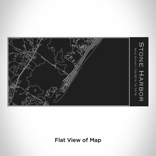 Rendered View of Stone Harbor New Jersey Map Engraving on 17oz Stainless Steel Insulated Cola Bottle in Black