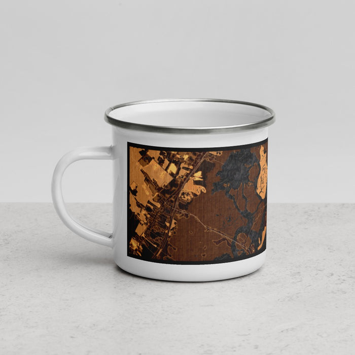 Left View Custom Stone Harbor New Jersey Map Enamel Mug in Ember