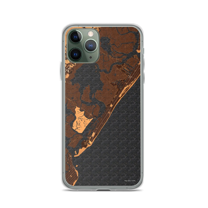 Custom iPhone 11 Pro Stone Harbor New Jersey Map Phone Case in Ember