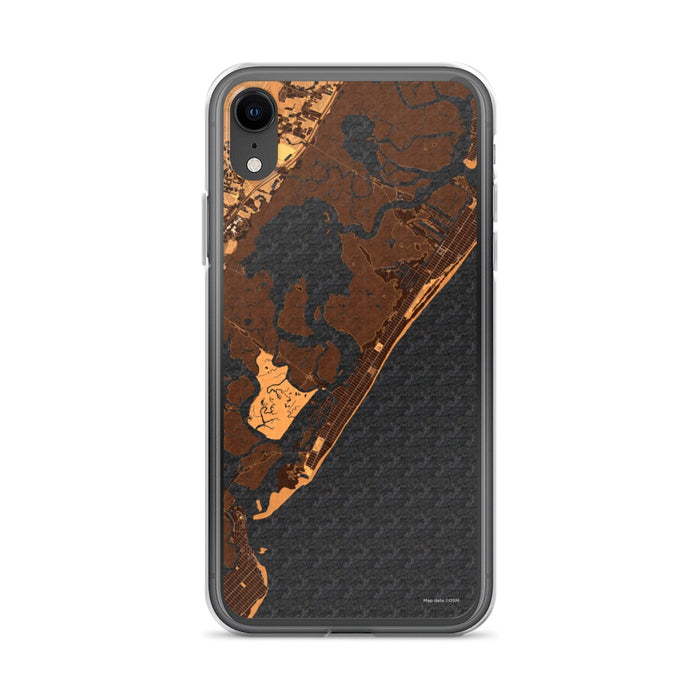 Custom iPhone XR Stone Harbor New Jersey Map Phone Case in Ember