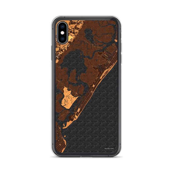 Custom iPhone XS Max Stone Harbor New Jersey Map Phone Case in Ember