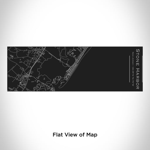 Rendered View of Stone Harbor New Jersey Map Engraving on 10oz Stainless Steel Insulated Cup with Sliding Lid in Black