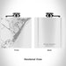 Rendered View of Stone Harbor New Jersey Map Engraving on 6oz Stainless Steel Flask in White