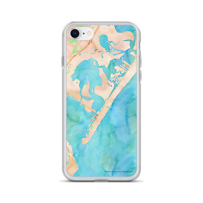 Custom iPhone SE Stone Harbor New Jersey Map Phone Case in Watercolor