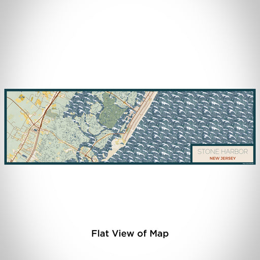 Flat View of Map Custom Stone Harbor New Jersey Map Enamel Mug in Woodblock