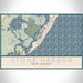 Stone Harbor New Jersey Map Print Landscape Orientation in Woodblock Style With Shaded Background