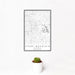 12x18 Stone Mountain Georgia Map Print Portrait Orientation in Classic Style With Small Cactus Plant in White Planter