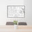 24x36 Stone Mountain Georgia Map Print Lanscape Orientation in Classic Style Behind 2 Chairs Table and Potted Plant