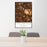24x36 Stone Mountain Georgia Map Print Portrait Orientation in Ember Style Behind 2 Chairs Table and Potted Plant