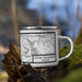 Right View Custom Stone Mountain Georgia Map Enamel Mug in Classic on Grass With Trees in Background