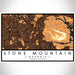 Stone Mountain Georgia Map Print Landscape Orientation in Ember Style With Shaded Background
