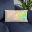 Custom Stone Mountain Georgia Map Throw Pillow in Watercolor on Blue Colored Chair