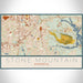 Stone Mountain Georgia Map Print Landscape Orientation in Woodblock Style With Shaded Background