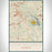 Stone Mountain Georgia Map Print Portrait Orientation in Woodblock Style With Shaded Background