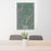 24x36 Stowe Vermont Map Print Portrait Orientation in Afternoon Style Behind 2 Chairs Table and Potted Plant