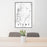 24x36 Stowe Vermont Map Print Portrait Orientation in Classic Style Behind 2 Chairs Table and Potted Plant