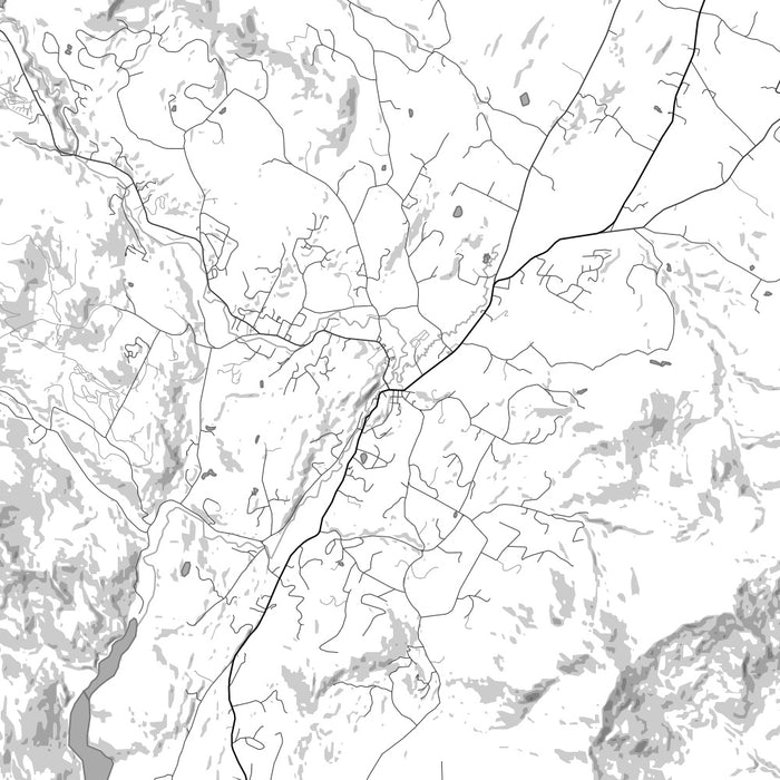 Stowe Vermont Map Print in Classic Style Zoomed In Close Up Showing Details