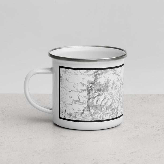 Left View Custom Stowe Vermont Map Enamel Mug in Classic