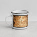 Left View Custom Stowe Vermont Map Enamel Mug in Ember