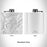 Rendered View of Stowe Vermont Map Engraving on 6oz Stainless Steel Flask in White