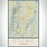 Stowe Vermont Map Print Portrait Orientation in Woodblock Style With Shaded Background
