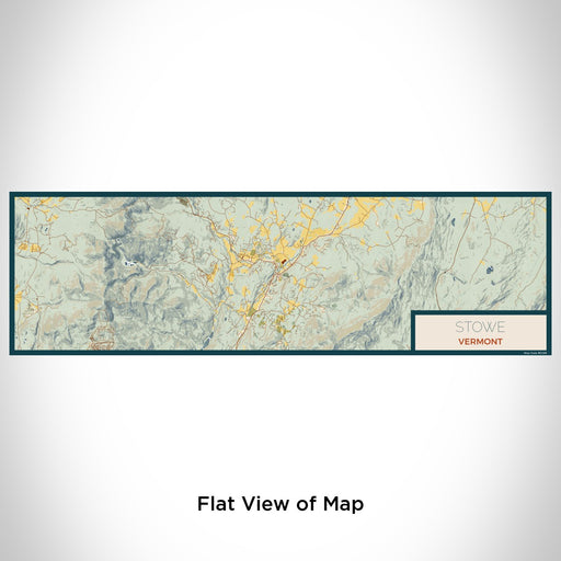 Flat View of Map Custom Stowe Vermont Map Enamel Mug in Woodblock