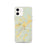 Custom Stowe Vermont Map iPhone 12 Phone Case in Woodblock