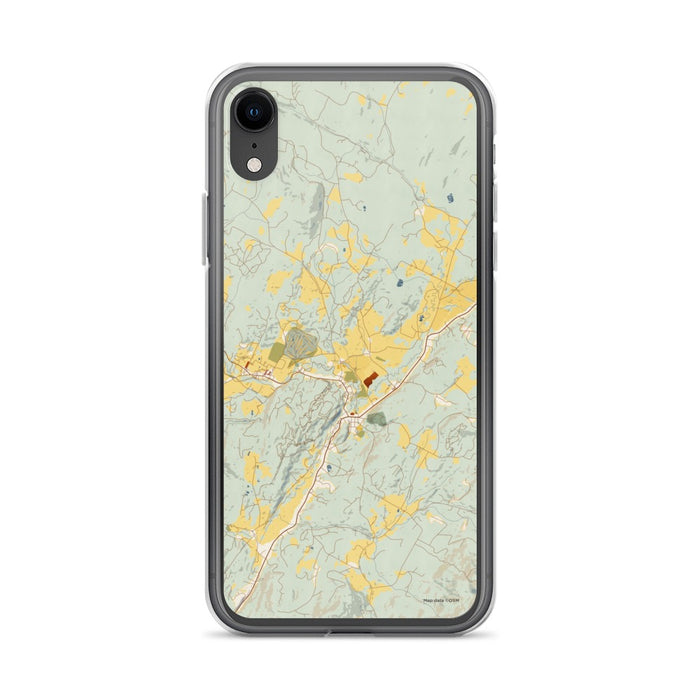 Custom Stowe Vermont Map Phone Case in Woodblock