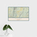 16x24 Stowe Vermont Map Print Landscape Orientation in Woodblock Style With Tropical Plant Leaves in Water