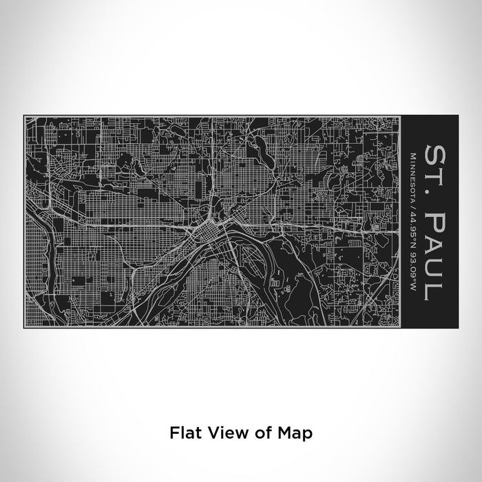 Rendered View of St. Paul Minnesota Map Engraving on 17oz Stainless Steel Insulated Cola Bottle in Black