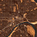 St. Paul Minnesota Map Print in Ember Style Zoomed In Close Up Showing Details