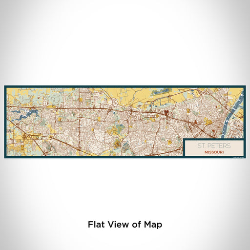 Flat View of Map Custom St. Peters Missouri Map Enamel Mug in Woodblock