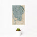 12x18 St. Petersburg Florida Map Print Portrait Orientation in Afternoon Style With Small Cactus Plant in White Planter
