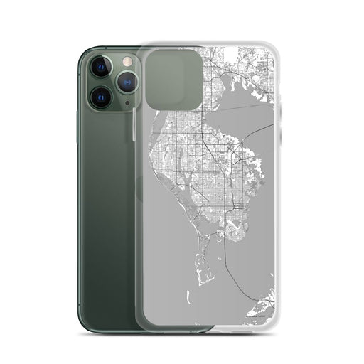 Custom St. Petersburg Florida Map Phone Case in Classic on Table with Laptop and Plant