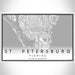 St. Petersburg Florida Map Print Landscape Orientation in Classic Style With Shaded Background