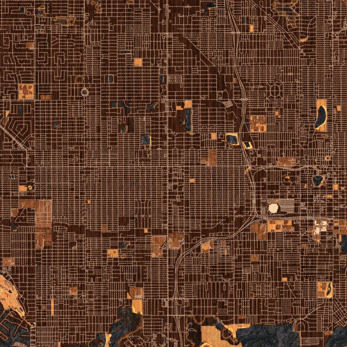 St. Petersburg Florida Map Print in Ember Style Zoomed In Close Up Showing Details
