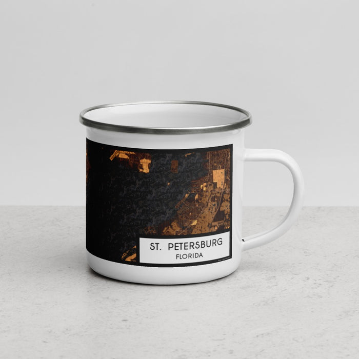 Right View Custom St. Petersburg Florida Map Enamel Mug in Ember