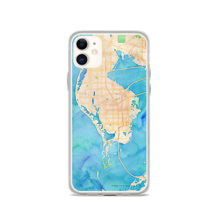 Custom St. Petersburg Florida Map Phone Case in Watercolor